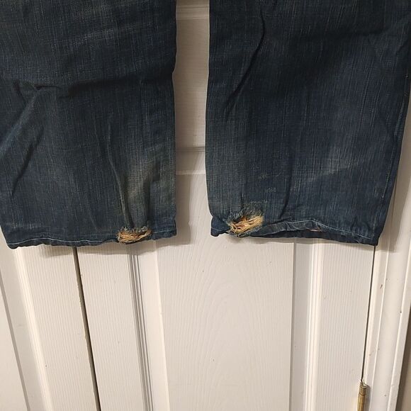 Parish button fly Health Wealth Wisdom distressed jeans  Sz 42  NWOT - Picture 8 of 14